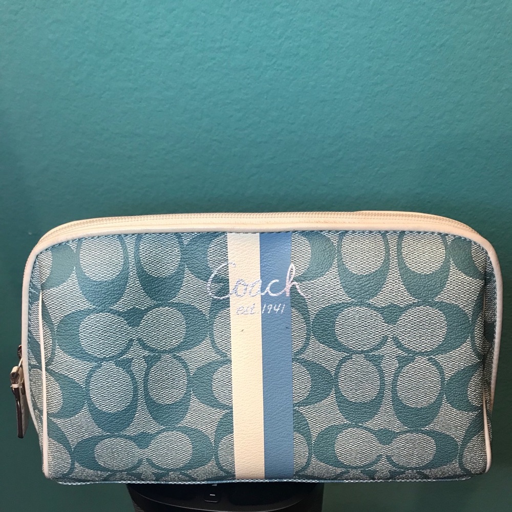 Coach Classic C Mint Green Cosmetic Bag